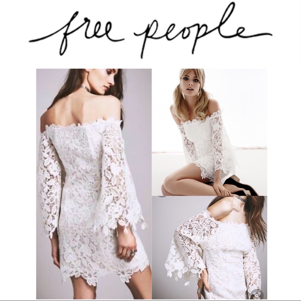 Free People Dusk Lace Off-The-Shoulder Dress